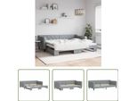The Living Store Letto Da Giorno Allungabile Grigio Chiaro 90X200 Cm In Tessuto
