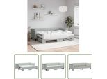The Living Store Letto Da Giorno Allungabile Con Materassi Grigio Chiaro 80X200 Cm In Velluto