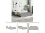 The Living Store Struttura Letto Con Testiera E Pediera Grey Sonoma 120X200 Cm