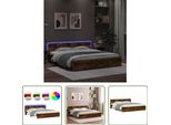 The Living Store Giroletto Con Testiera E Illuminazione Led In Rovere Fumé