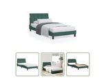 The Living Store Letto Con Materasso In Velluto Verde Scuro 100X200 Cm