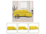The Living Store Divano A 3 Posti Con Poggiapiedi Giallo Chiaro 180 Cm In Tessuto