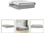 The Living Store Struttura Letto Con Cassetti Grey Sonoma 160X200 Cm In Materiale Ligneo