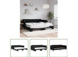 The Living Store Letto Da Giorno Allungabile Con Materassi Nero 100X200 Cm In Velluto