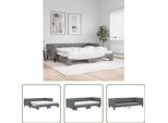 The Living Store Letto Da Giorno Allungabile Con Materassi Grigio Scuro 90X200 Cm In Tessuto