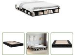 The Living Store Struttura Letto Nera 160X200 Cm In Materiale Ligneo