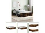 The Living Store Struttura Letto In Rovere Fumé 135X190 Cm