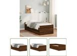 The Living Store Letto Con Cassetti In Rovere Marrone 75X190 Cm