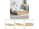 The Living Store Struttura Letto Con Testiera E Pediera In Rovere Sonoma 135X190 Cm