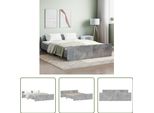The Living Store Struttura Letto Con Testiera E Pediera In Cemento Grigio 160X200 Cm