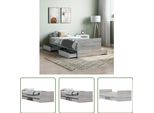 The Living Store Struttura Letto Con Testiera E Pediera Grey Sonoma 75X190 Cm