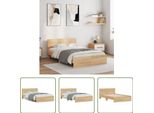 The Living Store Struttura Letto Con Testiera In Rovere Sonoma 120X190 Cm