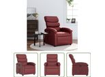 The Living Store Poltrona Relax In Pelle Finta Rosso Vino