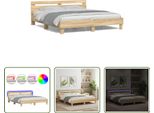 The Living Store Giroletto Con Testiera E Illuminazione Led Rovere Sonoma