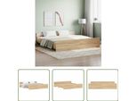 The Living Store Struttura Letto Con Testiera E Pediera In Rovere Sonoma 180X200 Cm