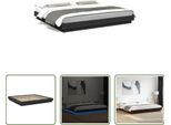 The Living Store Giroletto Con Led Nero 180X200 Cm In Materiale Ligneo