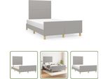 The Living Store Struttura Letto Con Testiera In Tessuto Grigio Chiaro 120X190 Cm