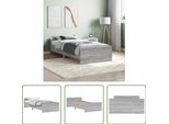The Living Store Struttura Letto Grigio Sonoma 100X200 Cm In Materiale Ligneo