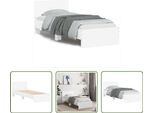 The Living Store Giroletto Con Testiera Bianco 90X190 Cm In Materiale Ligneo