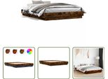 The Living Store Struttura Letto Con Led In Rovere Fumé 160X200 Cm