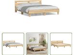 The Living Store Giroletto Con Testiera In Rovere Sonoma 200X200 Cm Materiale A Base Di Legno