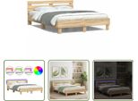The Living Store Giroletto Con Testiera Illuminazione Led Rovere Sonoma 140X200Cm