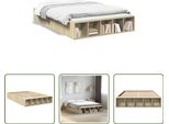 The Living Store Struttura Letto Rovere Sonoma 120X200 Cm Materiale A Base Di Legno