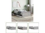 The Living Store Struttura Letto Con Testiera E Pediera Grey Sonoma 90X200 Cm
