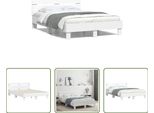 The Living Store Giroletto Con Testiera Bianco 120X200 Cm In Materiale Ligneo