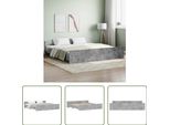 The Living Store Struttura Letto Con Testiera E Pediera In Cemento Grigio 180X200 Cm