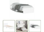 The Living Store Giroletto Con Testiera Bianco 75X190 Cm In Materiale Ligneo