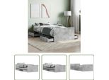 The Living Store Struttura Letto Con Testiera E Pediera In Cemento Grigio 100X200 Cm