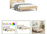 The Living Store Giroletto Con Testiera Illuminazione Led Rovere Sonoma 135X190Cm