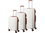 Travelite Carrello Bali 4W Trolley L / M / S White / Cognac Bianco