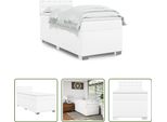 The Living Store Letto A Molle Con Materasso Bianco 100X200 Cm In Pelle Finta