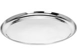 1.06 Vassoio Rotondo In Argento - Ø 34 Cm Circa - Vassoio Da Portata In Acciaio Inox Vassoio Decorativo Per Candele