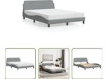 The Living Store Letto Con Materasso In Tessuto Grigio Chiaro 120X200 Cm