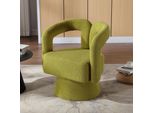 Abrihome Poltrona Imbottita Poltrona Girevole A 360 Gradi Poltrona Lounge, Poltrona Rotonda Design, Verde