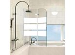 Hengda Bagno Allegato Cabina Doccia Schermo Pieghevole Vasca Da Bagno Doccia Schermo In Vetro 6 Mm Nano Easy Clean 180 ° Esg Vetro Trasparente 2 Parti Pieghevole 100 * 140 Cm Bianco