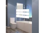 Tolletour Cabina Doccia 120X140Cm Schermo Pieghevole Per Vasca Da Bagno Schermo Doccia In Vetro 6Mm Nano Easy Clean