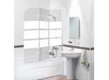 Hengda Bagno Allegato Cabina Doccia Schermo Pieghevole Vasca Da Bagno Doccia Schermo In Vetro 6 Mm Nano Easy Clean 180 ° Esg Vetro Trasparente 3 Parti Pieghevole 120 * 140 Cm Bianco
