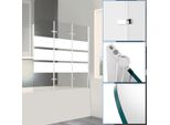 Jopassy Bagno Allegato Doccia Schermo Pieghevole Vasca Da Bagno Cabina Doccia In 6 Mm Nano 180 ° Esg Vetro Trasparente Destra E Sinistra Montabile 3 Pezzi Pieghevole 120 * 140CM Bianco