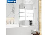 Hengda Bagno Allegato Schermo Pieghevole Vasca Da Bagno Cabina Doccia Schermo Doccia In 6 Mm Nano Rivestimento Facile Da Pulire 180 ° Esg Vetro Trasparente 2 Parti Pieghevole 100 * 140 Cm Bianco