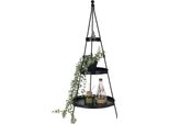 2.03 Etagere In Metallo Nero Xxl - 73 Cm / Affusolata / 3 Piani