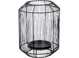 Gilde Windlicht, "Wire"", Glas, Metall, Schwarz, , H. 23 Cm, D. 18 Cm 69654"