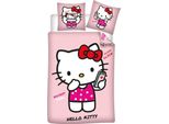 Hello Kitty Bettbezug Rosa 140 X 200 Cm - 65 X 65 Cm - Polybaumwolle