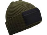 Beechfield - Uomo/Donna Unisex PC7539 Cap Zipped Patch (Taglia Unica) (Verde Militare/Nero)