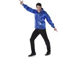 Camicia Da Discoteca Con Paillettes Anni '70 Blu - Xl