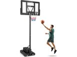 GOPLUS Basketballkorb Outdoor, Korbhöhe von 135 bis 305 cm verstellbar, Basketball Korb mit Rückwand, Basketball Ständer tragbar mit Rollen, Basketball Hoop für Kinder Jugendliche Erwachsene