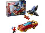 Lego® Marvel 76310 L'auto Di Iron Man E Black Panther Contro Hulk Rosso